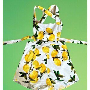 Hello Molly Romper Shortalls Overall Women's L Yellow Lemon Print Novelty Summer
